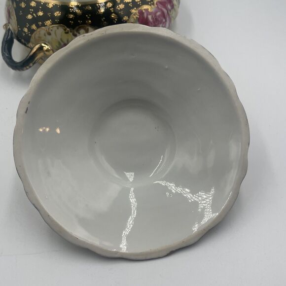 VTG Japanese‎ Porcelain Moriage Hand Painted 2 Handles Covered Serving Bowl Gold - Picture 15 of 15